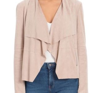 Bagatelle Faux- Suede drape Front Jacket